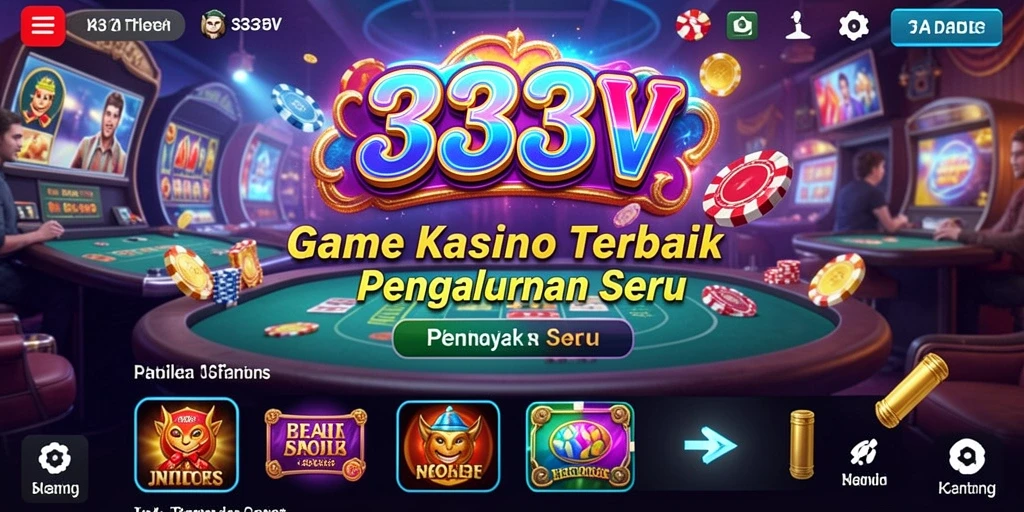Screenshot utama 333V menampilkan gameplay Kasino yang mendebarkan.