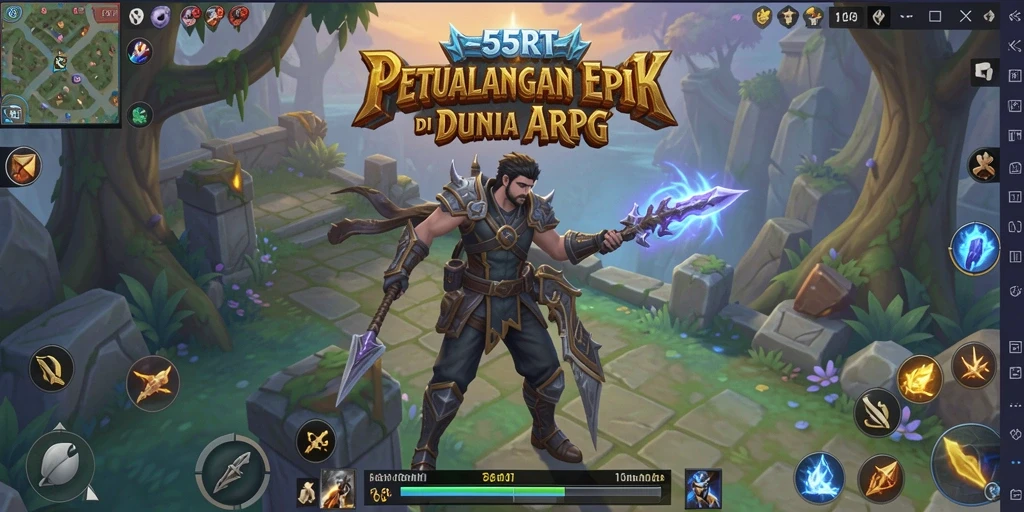 Tampilan gameplay menarik di dunia 55RT yang luas.