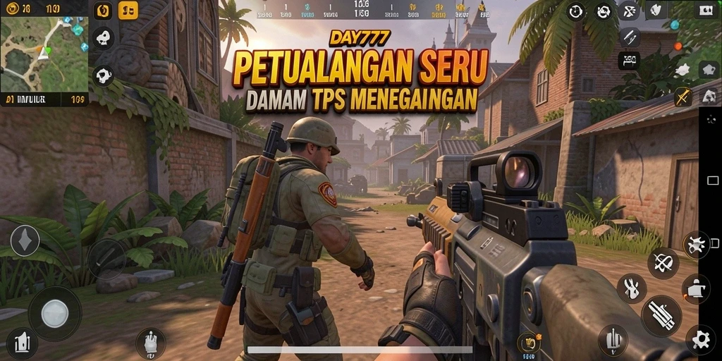 Gameplay DAY777 menampilkan aksi menegangkan dari sudut ketiga.
