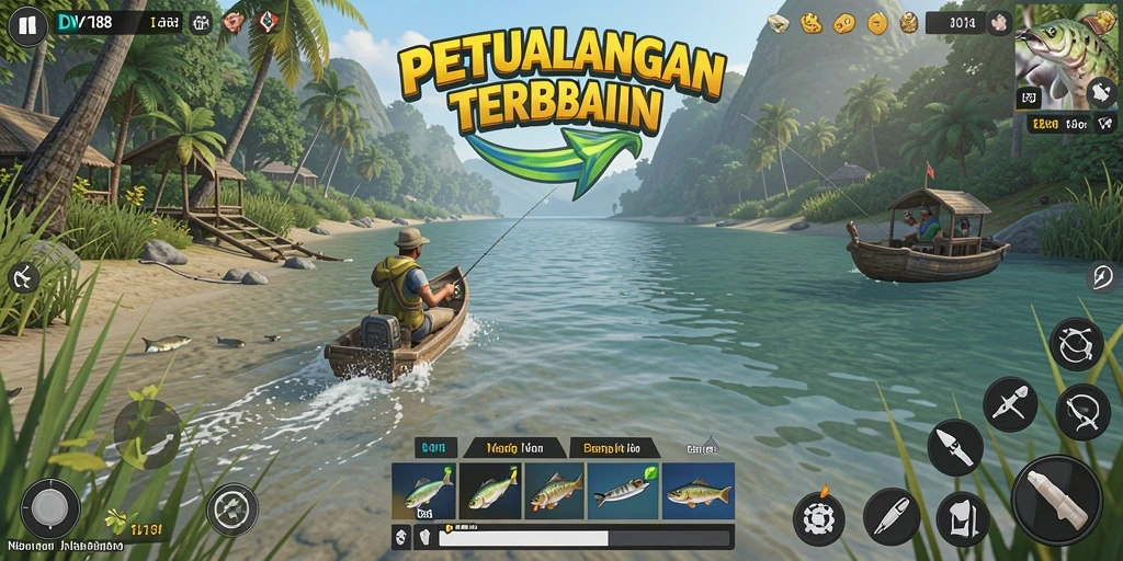 Tangkapan ikan besar dalam gameplay DV188 yang mendebarkan.