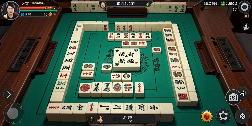 Tampilan gameplay DY01 dengan grafis Mahjong yang menarik.