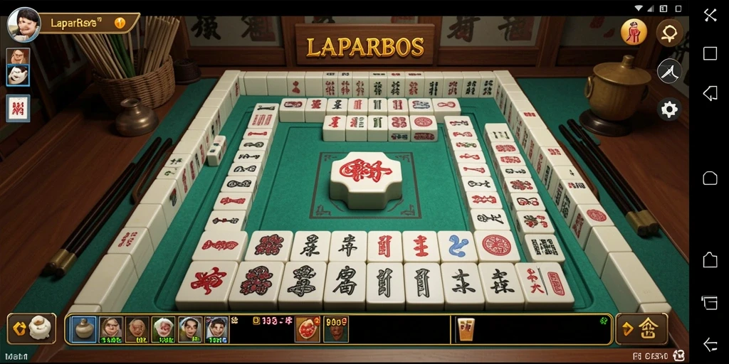 Pengalaman bermain LAPARBOS dengan grafis Mahjong yang menarik.