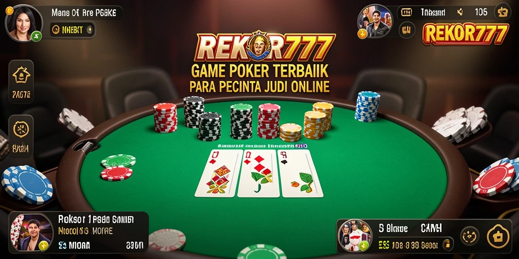 Tampilan gameplay Poker yang mendebarkan di REKOR777.