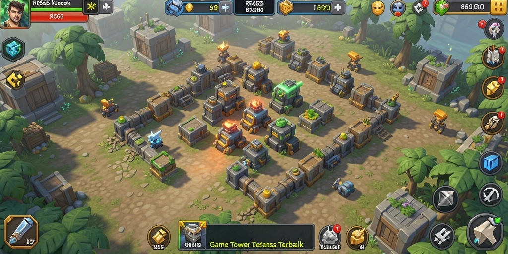Tampilan gameplay RR666 yang menunjukkan aksi Tower Defense yang intens.
