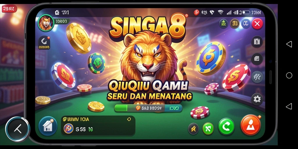 Tampilan gameplay seru di SINGA8, menunjukkan momen menarik QiuQiu.