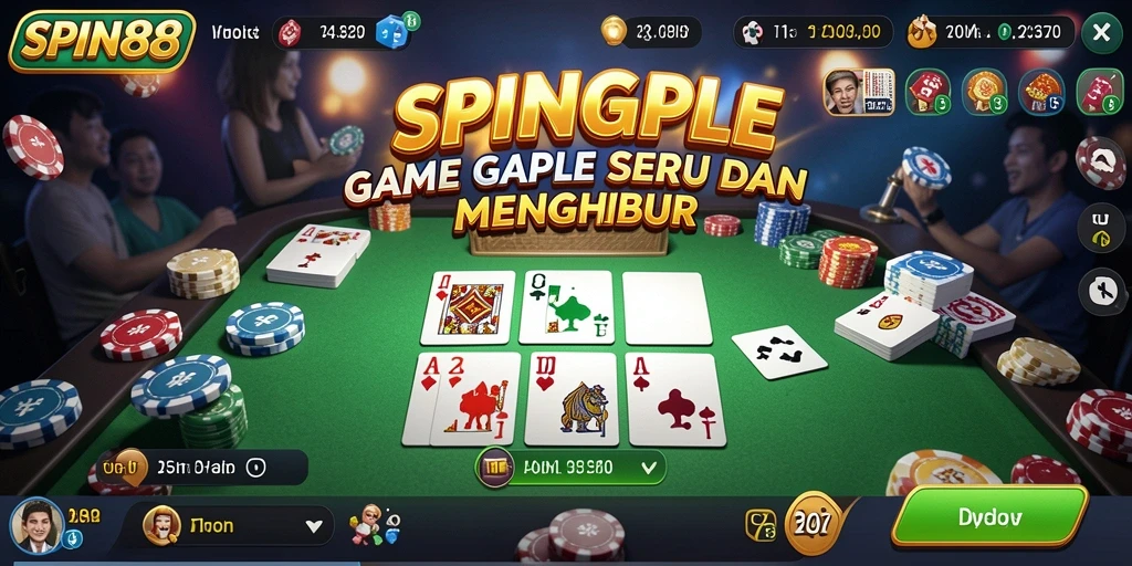 Tampilan gameplay menarik dari SPIN88, permainan Gaple yang seru.