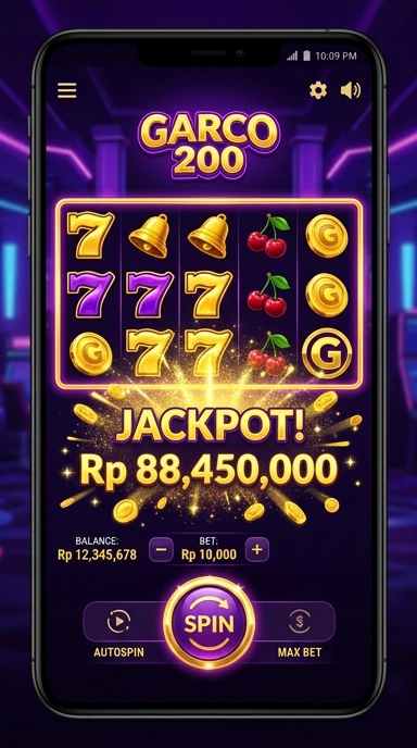 Tampilan utama aplikasi garco200 dengan navigasi yang sederhana.